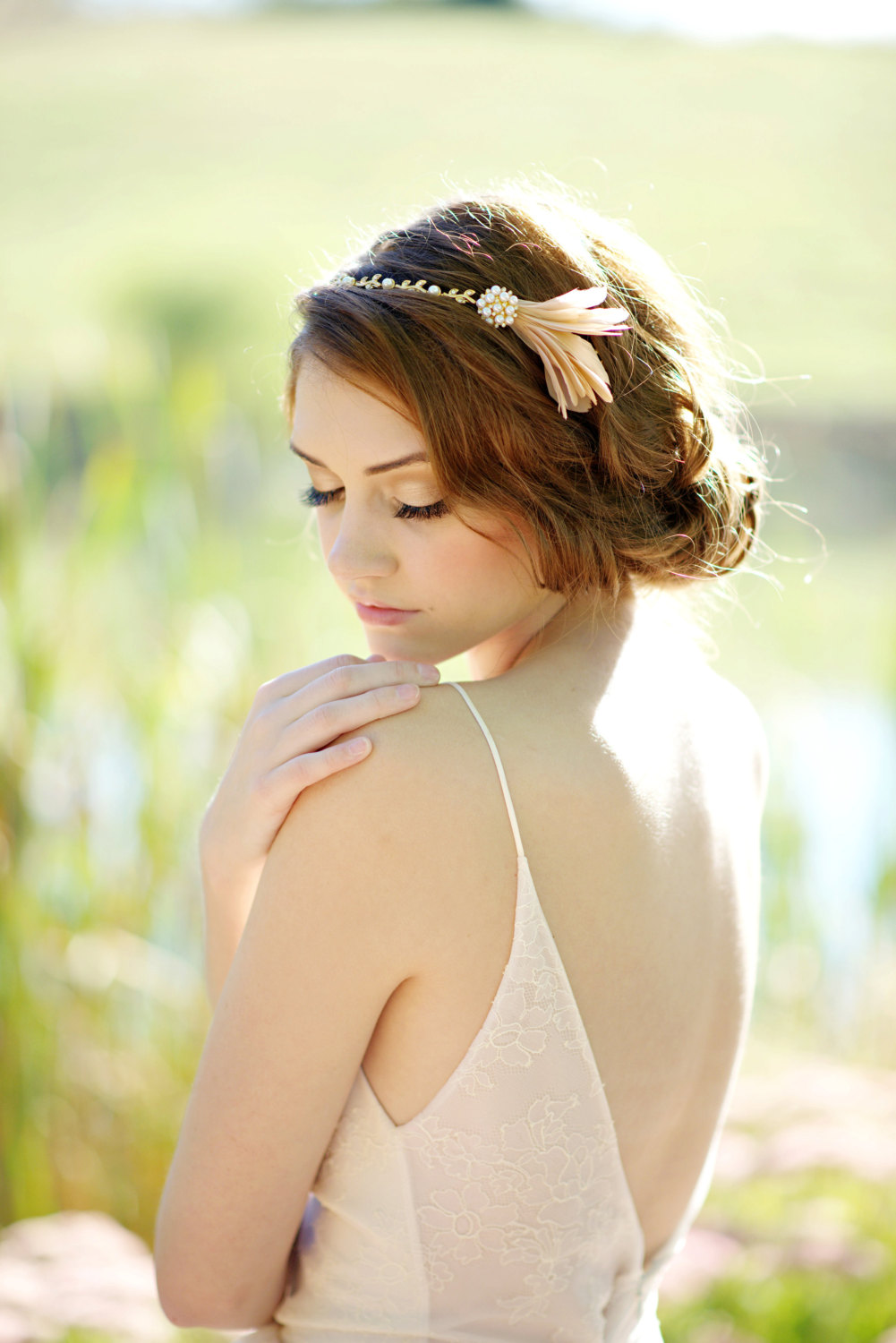 feather headband | what to wear instead of a veil