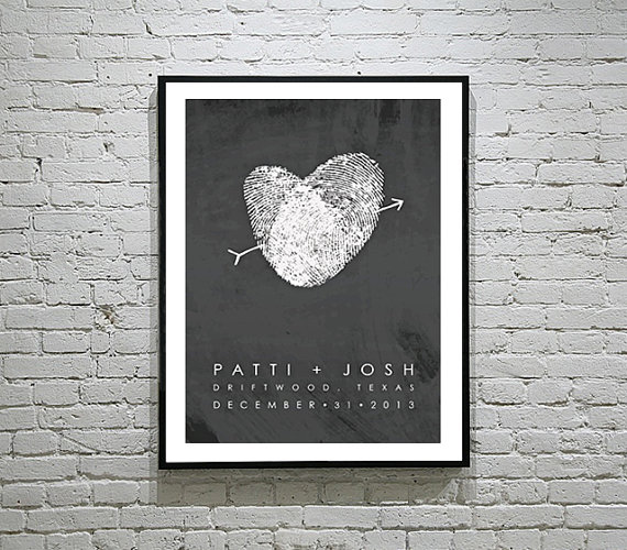 finger print guest book poster black and white