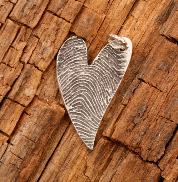heart necklace - thumbprint wedding ideas | http://emmalinebride.com/gifts/thumbprint-wedding/