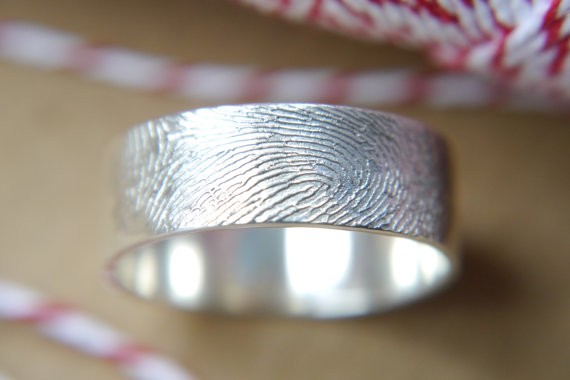 fingerprint ring | handmade wedding bands | https://emmalinebride.com/jewelry/handmade-wedding-bands/