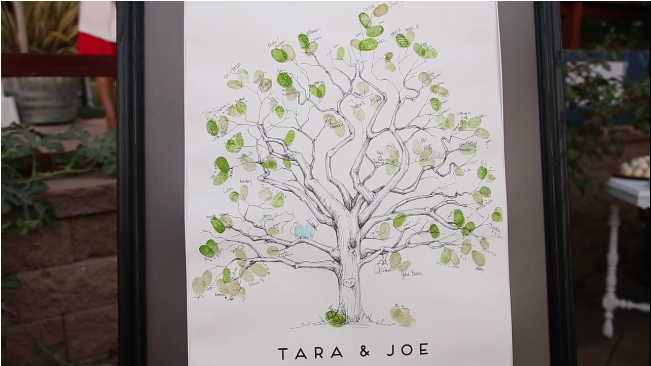 fingerprint tree guestbook for their wedding at Sova Gardens