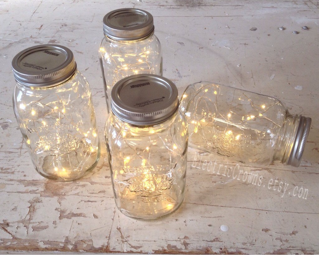 firefly fairy lights in mason jar | mason jar ideas weddings