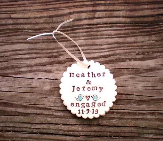 first christmas engaged ornament by MerrilysLittleShop