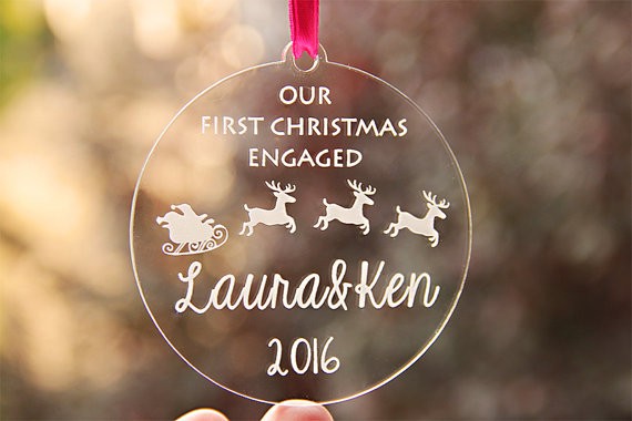 first christmas engaged ornament  by esprint09