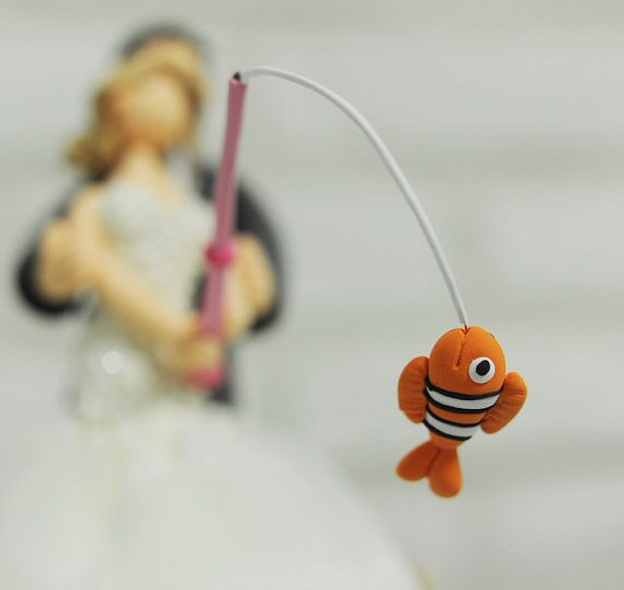 Fishing Cake Topper for Wedding / Groom's Cake - fish
