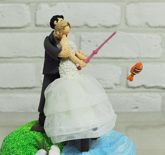 Fishing Cake Topper for Wedding / Groom's Cake