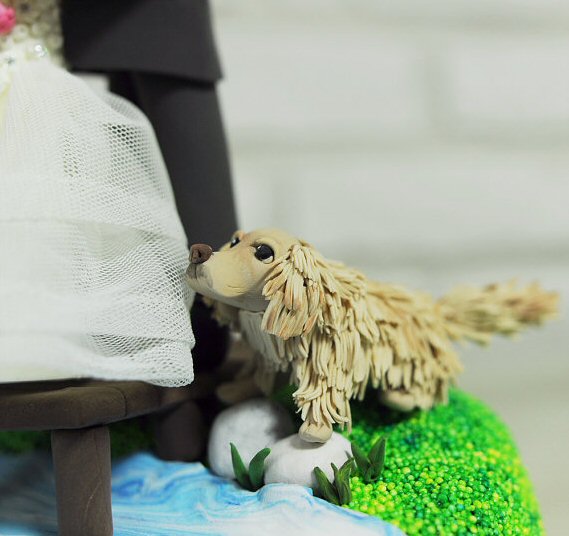 Fishing Cake Topper for Wedding / Groom's Cake - dog