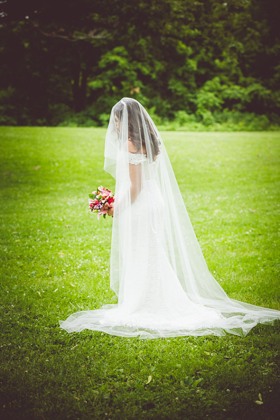 floor long length wedding veil