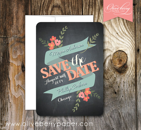 floral save the date cards via 10 Amazing Handmade Paper Decorations