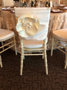 white paper flower chair decoration