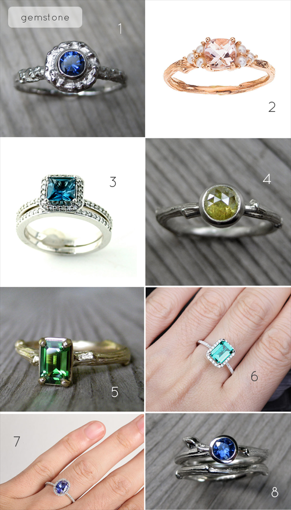 Alternative Engagement Ring Ideas:  Gemstone (via EmmmalineBride.com)