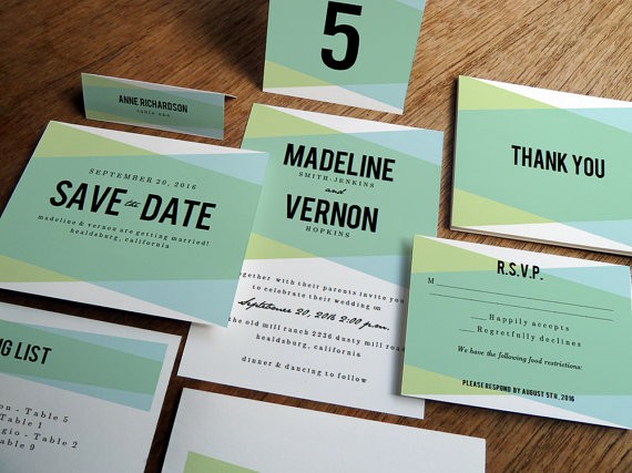 geometric printable wedding invitations