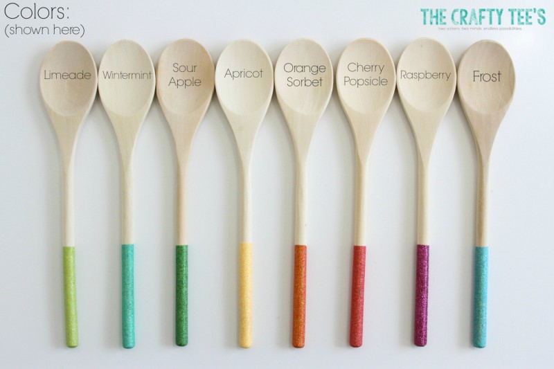 glitter dipped wood spoon favors by the