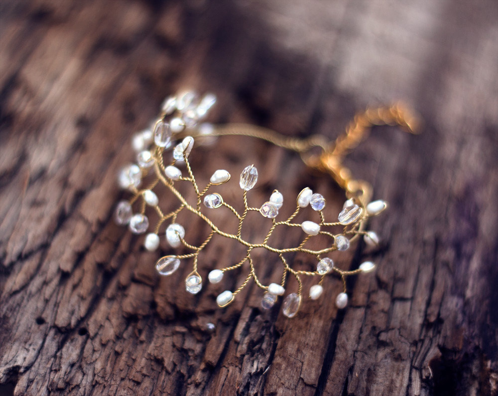 gold branch twig bracelet | Nature Inspired Wedding Ideas