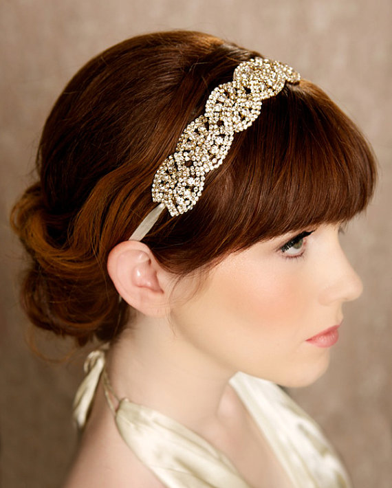Carmella Gold Headband (by Gilded Shadows) - Gatsby / 1920s Hair Accessories