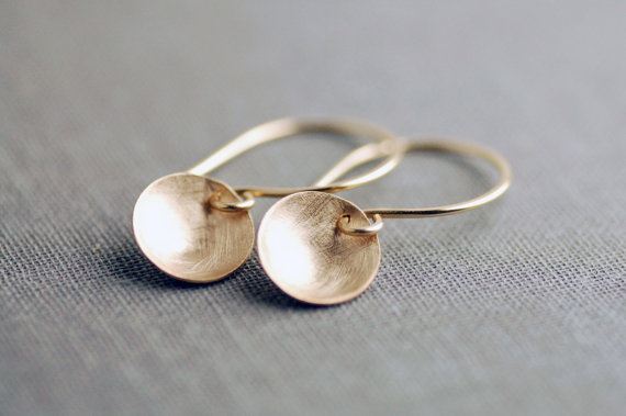 handcrafted jewelry (by lily emme jewelry) - brushed gold dome earrings