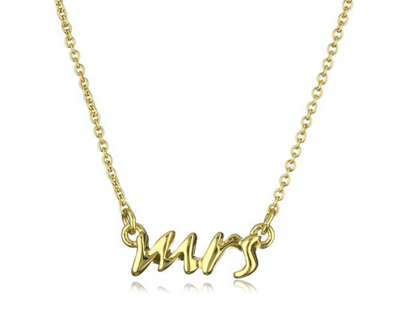gold mrs necklace via Gift for Bride Morning of Wedding