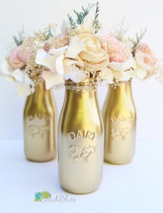 milk bottles wedding decor