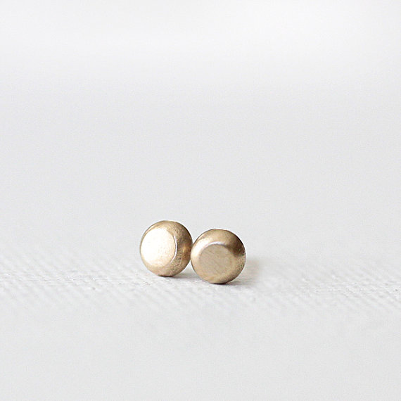 gold pebble earrings