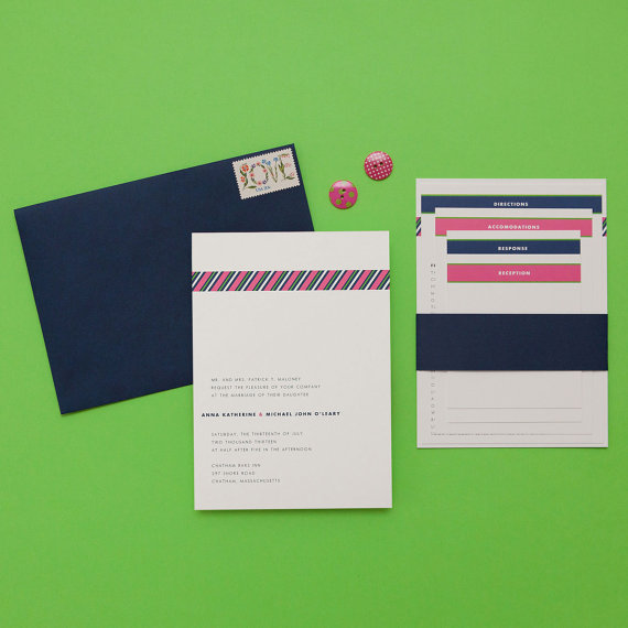 how to coordinate your wedding - grosgrain invitation (by dear lc)