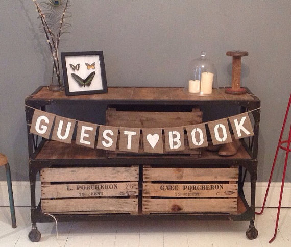 guest book sign with burlap