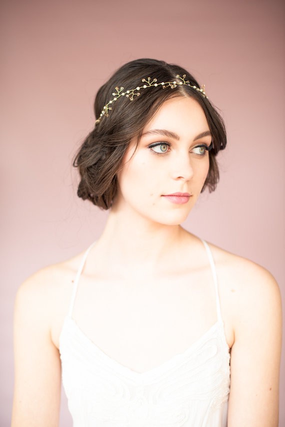 gold crown | Bridal Headband With Veil via http://emmalinebride.com/bride/bridal-headband-with-veil/