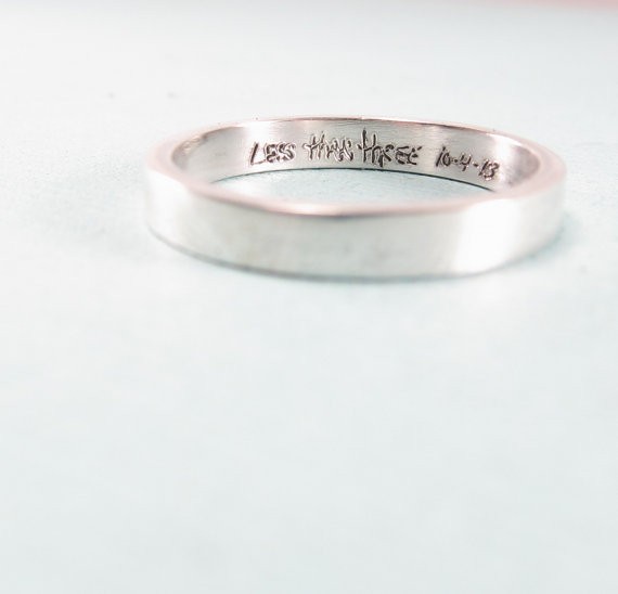 handwriting wedding ring | handmade wedding bands | https://emmalinebride.com/jewelry/handmade-wedding-bands/