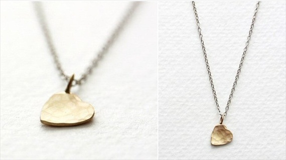 heart charm necklace without gemstone