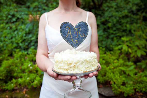 Heart Cake Topper by Wed and Roses (via The Marketplace at EmmalineBride.com)
