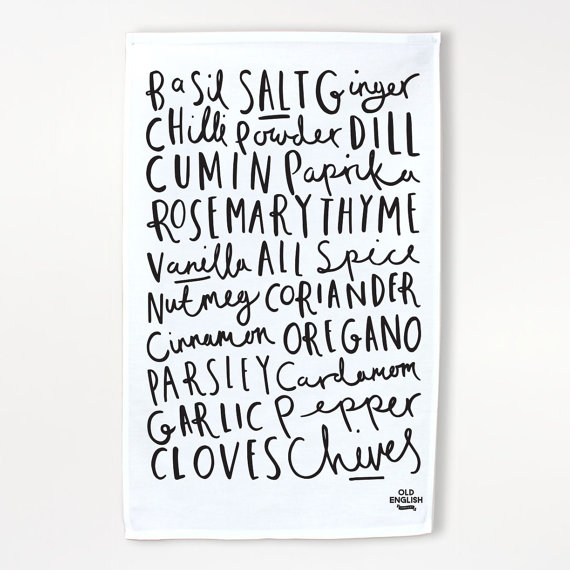 herbs and spices tea towel - tea towels for wedding showers