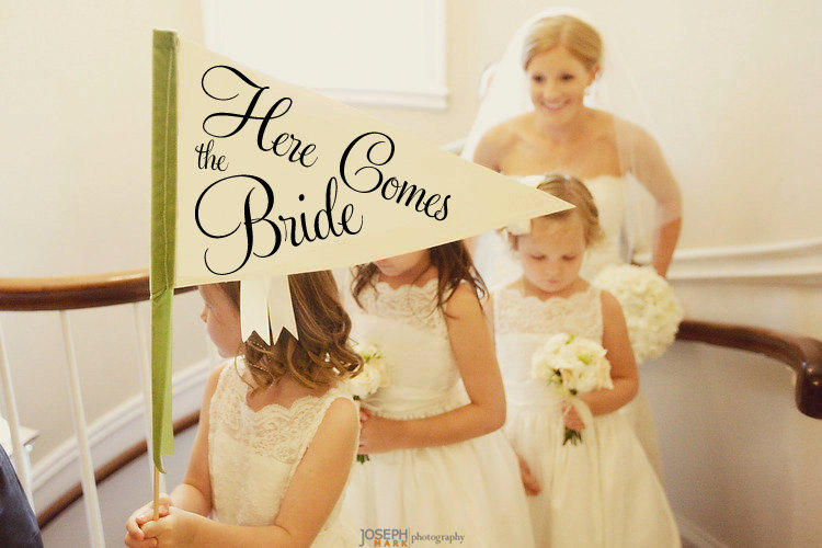 here comes the bride pennant