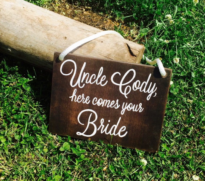 here comes your bride sign by starry night signs