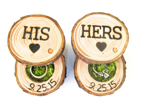his and hers wood wedding ring box end grain wood shoppe
