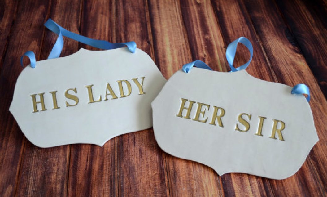 his lady her sir | via bride and groom chair signs https://emmalinebride.com/decor/bride-and-groom-chairs/