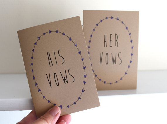 12 Useful Gift Ideas for Newly Engaged - his and hers vow book by jotters and journals