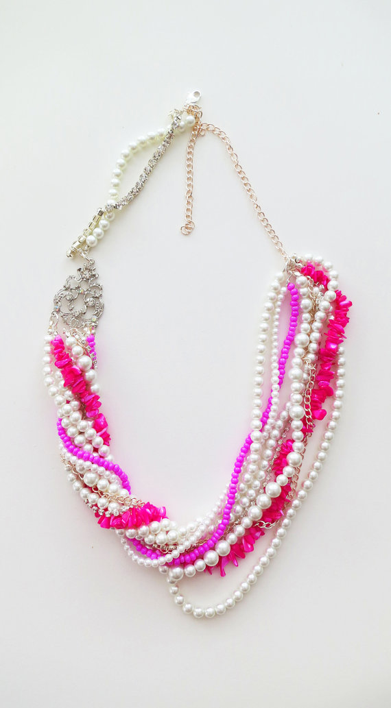 Pearl Necklaces - Hot Pink (by Sukran Kirtis)
