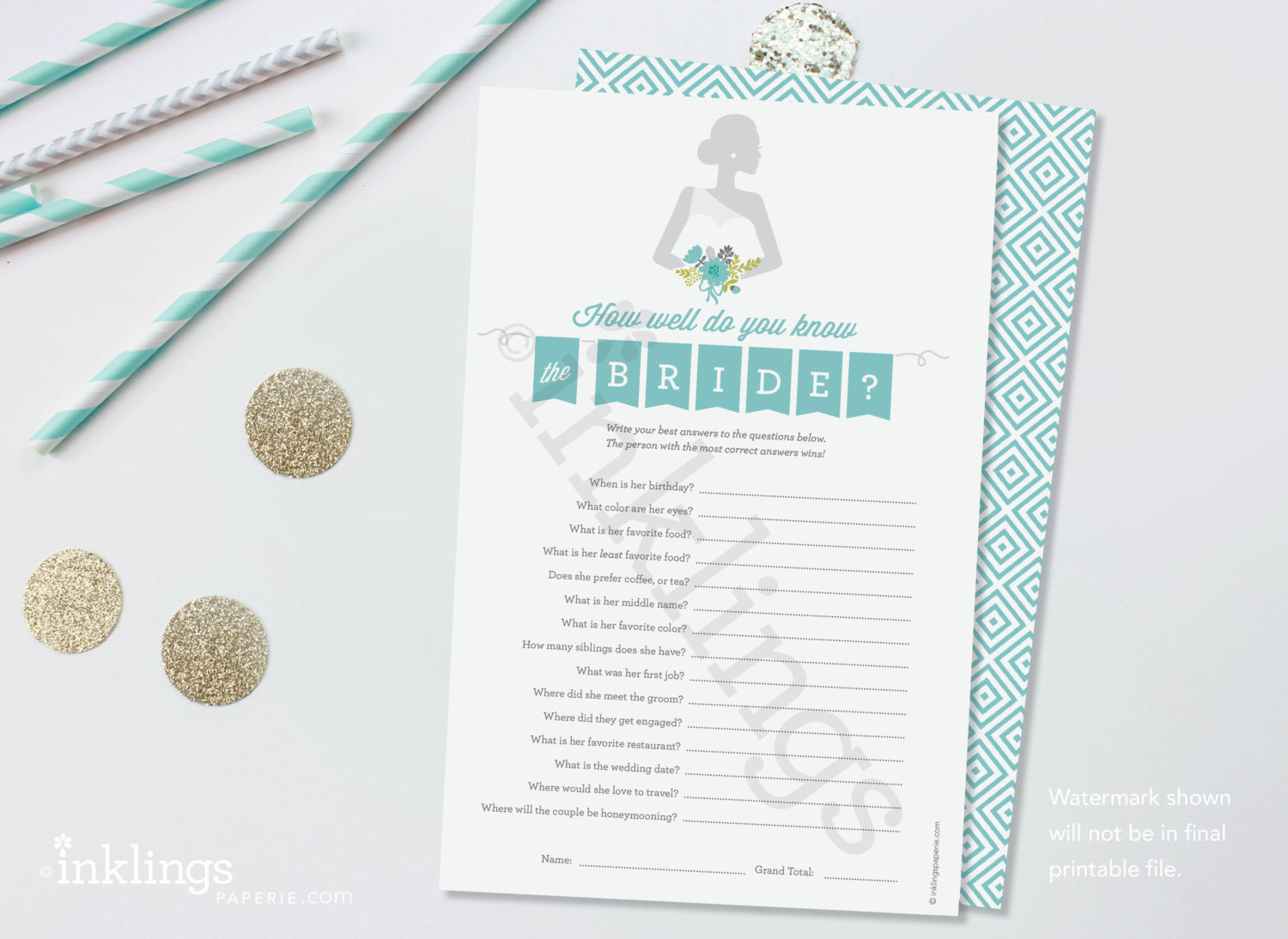 how well do you know the bride bridal shower printable