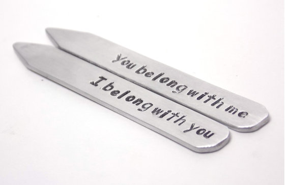 i belong with you you belong with me collar stays via 27 Amazing Anniversary Gifts by Year https://emmalinebride.com/gifts/anniversary-gifts-by-year/