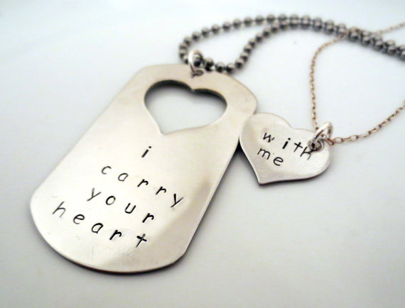 i carry your heart jewelry set - dog tag and necklace