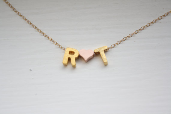 Initial Necklace with Heart