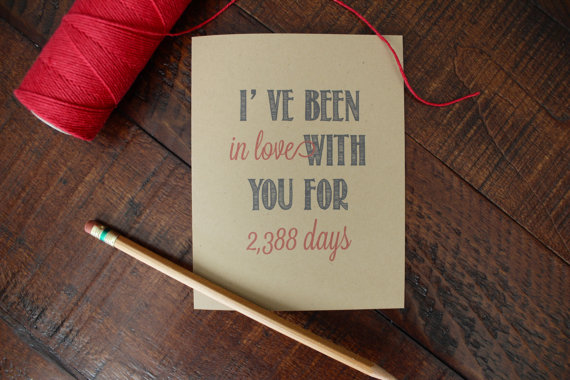 ive been in love with you for days card via 27 Amazing Anniversary Gifts by Year https://emmalinebride.com/gifts/anniversary-gifts-by-year/