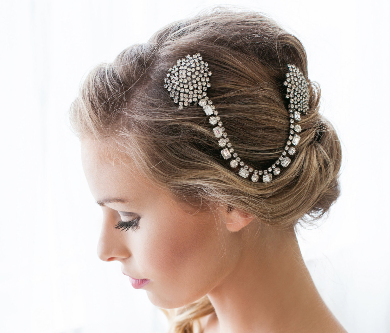 jeweled hair comb by cloe noel, photo by la candella weddings