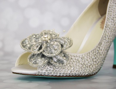 ivory jeweled wedding shoes