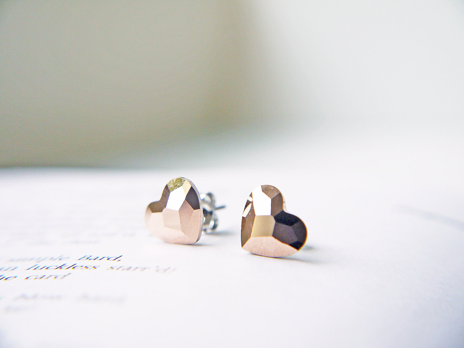 tiny heart earrings by kaorikaori | via emmalinebride.com