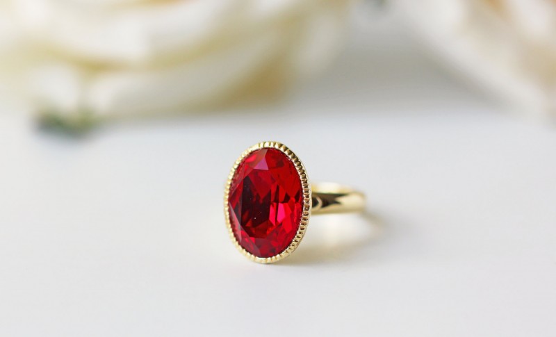 red and gold ring by kaorikaori | via emmalinebride.com