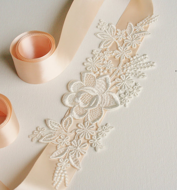 lace bridal sash 2