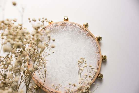 lace flower girl tambourine