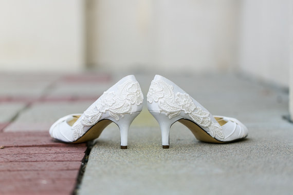 handmade wedding lace heels (walkin on air) via The Marketplace at EmmalineBride.com