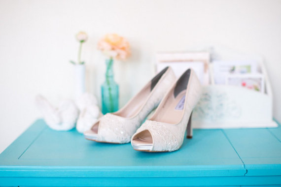 Lace Wedding Heels| Becca & Louise via EmmalineBride.com
