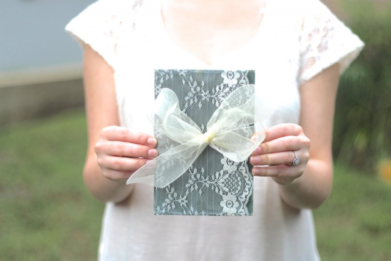 lace wedding guest book by the paper walrus